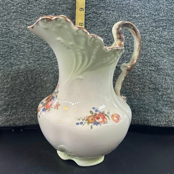 Crown Devon c1920 Pitcher Floral Porcelain England - Picture 13 of 16